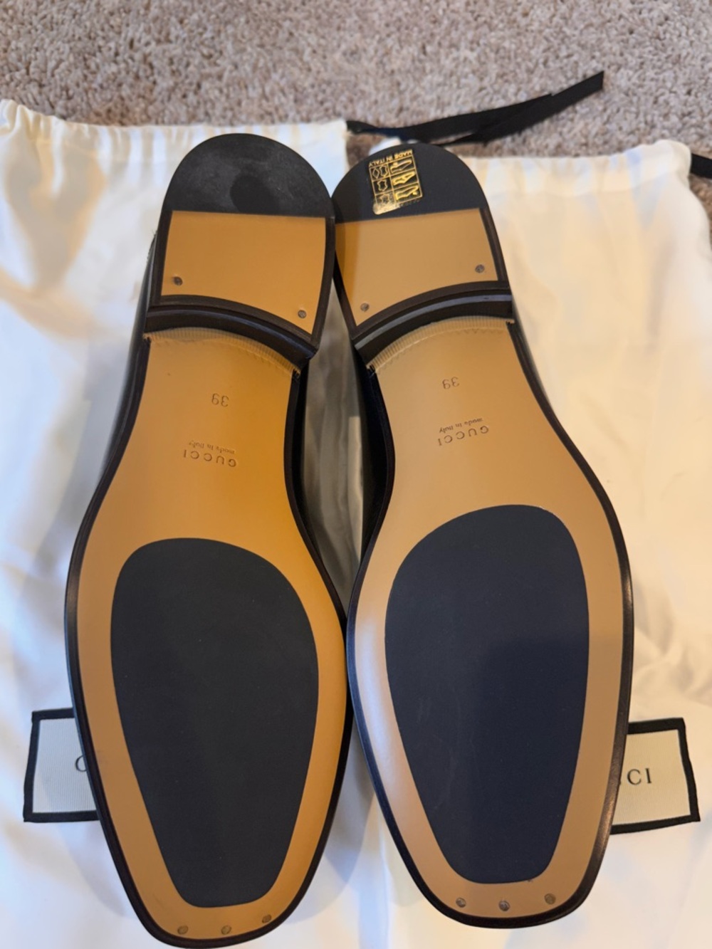 Gucci Women's Black Leather Loafers with Gold Horsebit -
BRAND NEW - Picture 4 of 6